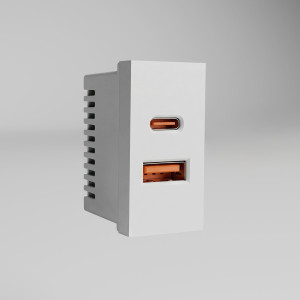 W1272701 Модульная розетка USB тип AC 4522,5 белый