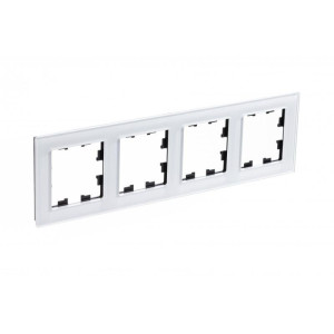 ATLASDESIGN NATURE 4-постовая РАМКА, ОРГАНИЧЕСКОЕ СТЕКЛО БЕЛЫЙ ATN320104