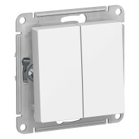 ATLASDESIGN 2-клавишный ПЕРЕКЛЮЧАТЕЛЬ, сх.6+6, 10АХ, механизм, БЕЛЫЙ ATN000165