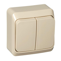 ЭТЮД О/У 2-клавишный ВЫКЛЮЧАТЕЛЬ 10 АХ, КРЕМОВЫЙ BA10-002K