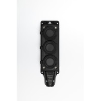 Розетка (колодка) трехместная с крышкам каучук черная 2P+PE 250V 16А IP54 DYNEL