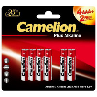 Элемент питания AAA/LR03 1.5В Plus Alkaline 4+2LR03-BP (блист.6шт) Camelion 14112