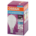 Лампа светодиодная LED Antibacterial P 7.5Вт шар матовая 6500К холод. бел. E14 806лм 220-240В угол пучка 180град. бактерицидн. покрыт. замена 75Вт OSRAM 4058075561694