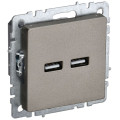 Розетка BRITE USB AA 3.1А РЮ10-1-БрШ механизм шампань IEK BR-U21-D31-K37