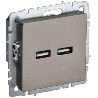 Розетка BRITE USB AA 3.1А РЮ10-1-БрШ механизм шампань IEK BR-U21-D31-K37