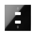 Simon 100 Черный глянец Накладка для зарядного устройства 2хUSB