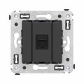 Розетка компьютерная 1-м СП Avanti Черный матовый RJ45 кат.6 без шторок механизм DKC 4412693
