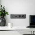 W1179504/ Накладка для розетки USB (графит рифленый)