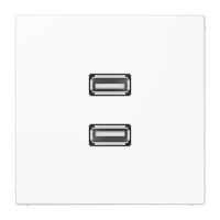 Розетка 2xUSB Jung LS 990, белый, MALS1153WW