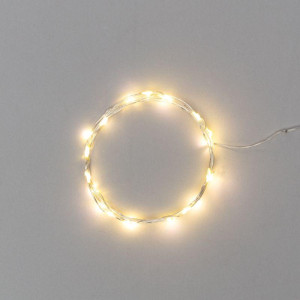 Гирлянда светодиодная Роса 2м 20LED тепл. бел. 2Вт 4.5В IP20 провод прозр. Neon-Night 303-006