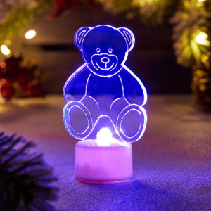 Фигура светодиодная Мишка 2D 1LED RGB 0.1Вт IP20 на подставке элементы питания 3хAG13(LR44) (в компл.) Neon-Night 501-047