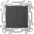 Переключатель двухклавишный Simon SIMON 24 HARMONIE, 2500 Вт, графит, 2410397-038