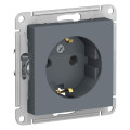 ATLASDESIGN РОЗЕТКА с заземлением без шторок, 16А, механизм, ГРИФЕЛЬ ATN000743