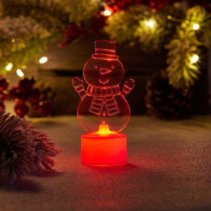 Фигура светодиодная Снеговик с шарфом 2D 1LED RGB 0.1Вт IP20 на подставке элементы питания 3хAG13(LR44) (в компл.) Neon-Night 501-053