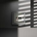 Розетка телевизионная встраиваемая VOLTUM S70 TVRJ45 кат. 6, сталь