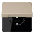 Розетка Jung LS 990 LE CORBUSIER, скрытый монтаж, с заземлением, , со шторками, ombre naturel, LC1520KIKL32142