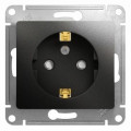 GLOSSA РОЗЕТКА с заземлением со шторками, 16А, механизм, АНТРАЦИТ GSL000745