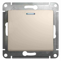 GLOSSA 1-клавишный ПЕРЕКЛЮЧАТЕЛЬ с подсветкой, сх.6а, 10AX, механизм, МОЛОЧНЫЙ GSL000963