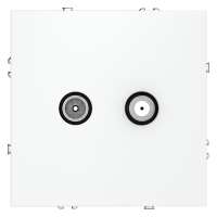 Розетка телевизионная встраиваемая VOLTUM S70 оконечная TV+SAT, (белый матовый)