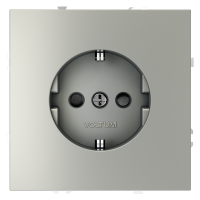 Розетка встраиваемая VOLTUM S70 с заземлением и защитными шторками, 16А, (сталь)