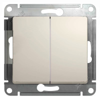 GLOSSA 2-клавишный ВЫКЛЮЧАТЕЛЬ, сх.5, 10AX, механизм, МОЛОЧНЫЙ GSL000951
