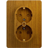 GLOSSA РОЗЕТКА двойная с заземлением со шторками, 16А, в сборе, ДУБ GSL000526