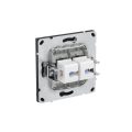 Компьютерная розетка RJ-45 без шторки, кат.5е двойная, KANT, черный уголь