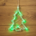 Фигура светодиодная Елочка 190х160х10мм 8LED зел. 1Вт 4.5В IP20 на присоске с подвесом элементы питания 3хAAA (не в компл.) Neon-Night 501-017