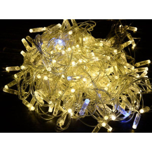 Гирлянда Нить 10м 100LED тепл. бел. IP44 провод прозр. 230В мерцание транзит IEK LGDU121-1-100-10-T-S-44