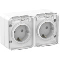 ATLASDESIGN PROFI IP54 О/У РОЗЕТКА двойная с заземлением со шторками, 16А, БЕЛЫЙ ATN540126