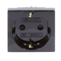 Розетка 1-м 2мод. Viva 16А IP20 2P+E с заземл. защ. шторки черн. DKC 45205