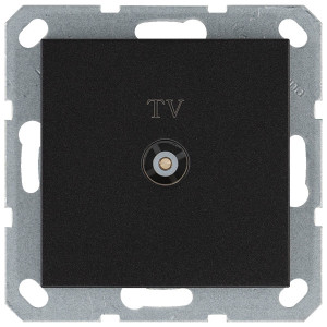 Jasmart Розетка TV Φ9.5mm проходная с накладкой, цвет Антрацит