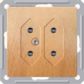 Розетка под две плоские вилки Schneider Electric W59, скрытый монтаж, бук, RS6-253-8-86