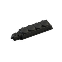 Колодка удлинителя 4-м MultiSet 16А 250В IP44 с заземл. каучук черн. SE MST4104BK