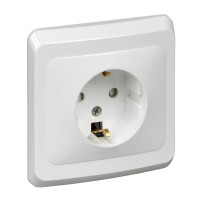 ЭТЮД С/У РОЗЕТКА с заземлением со шторками, 16А 250B, БЕЛЫЙ PC16-004B