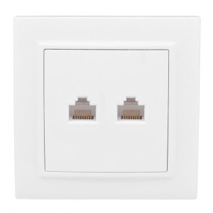 Розетка компьютерная 2-м СП Минск RJ45 бел. EKF ERK02-035-10