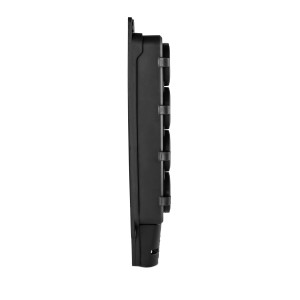 Розетка (колодка) трехместная с крышкам каучук черная 2P+PE 250V 16А IP54 DYNEL