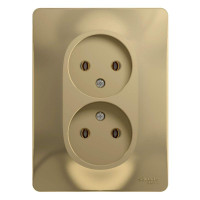 GLOSSA РОЗЕТКА двойная без заземления, 16А, в сборе, ТИТАН GSL000420