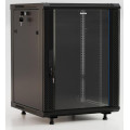 Шкаф настенный TWB-FC-1866-GP-RAL9004 19дюйм. 18U 908х600х600мм стекл. дверь с перфорацией по бокам ручка с замком с возмож. установки на ножки черн. (разобранный) Hyperline 395560