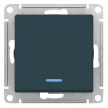 ATLASDESIGN 1-клавишный ПЕРЕКЛЮЧАТЕЛЬ с подсветкой, сх.6а, 10АХ, механизм, ИЗУМРУД ATN000863