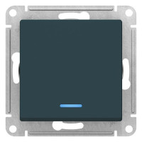 ATLASDESIGN 1-клавишный ПЕРЕКЛЮЧАТЕЛЬ с подсветкой, сх.6а, 10АХ, механизм, ИЗУМРУД ATN000863