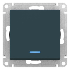 ATLASDESIGN 1-клавишный ПЕРЕКЛЮЧАТЕЛЬ с подсветкой, сх.6а, 10АХ, механизм, ИЗУМРУД ATN000863