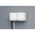 Розетка 2-м ОП Quteo 16А IP44 250В 2х2P+E с заземл. защ. шторки с крышкой бел. Leg 782323