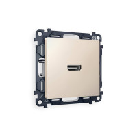 MA334010 Комплект механизма розетки HDMI 2.0 ALFA Бежевый матовый 40V500mA 2.0GHz 5-18Gbits QUANT AP3340, VM222 AMBRELLA VOLT