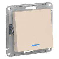ATLASDESIGN 1-клавишный ПЕРЕКЛЮЧАТЕЛЬ с подсветкой, сх.6а, 10АХ, механизм, БЕЖЕВЫЙ ATN000263