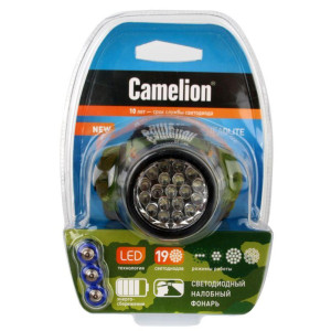Налобный  фонарь LED 5313-19F 4ML (19LED 4 режима; 3хR03 в комплекте; камуфляж) Camelion 7538