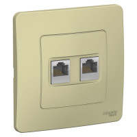 BLANCA С/У РОЗЕТКА двойная компьютерная RJ45, кат.5E, БЕЖЕВЫЙ BLNIS045457