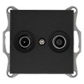 Jasmart Розетка TV+FM Φ9.5mm проходная с накладкой, цвет Антрацит