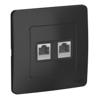 BLANCA С/У РОЗЕТКА двойная компьютерная RJ45, кат.5E, АНТРАЦИТ BLNIS045456