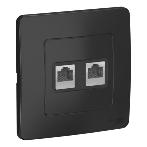BLANCA С/У РОЗЕТКА двойная компьютерная RJ45, кат.5E, АНТРАЦИТ BLNIS045456